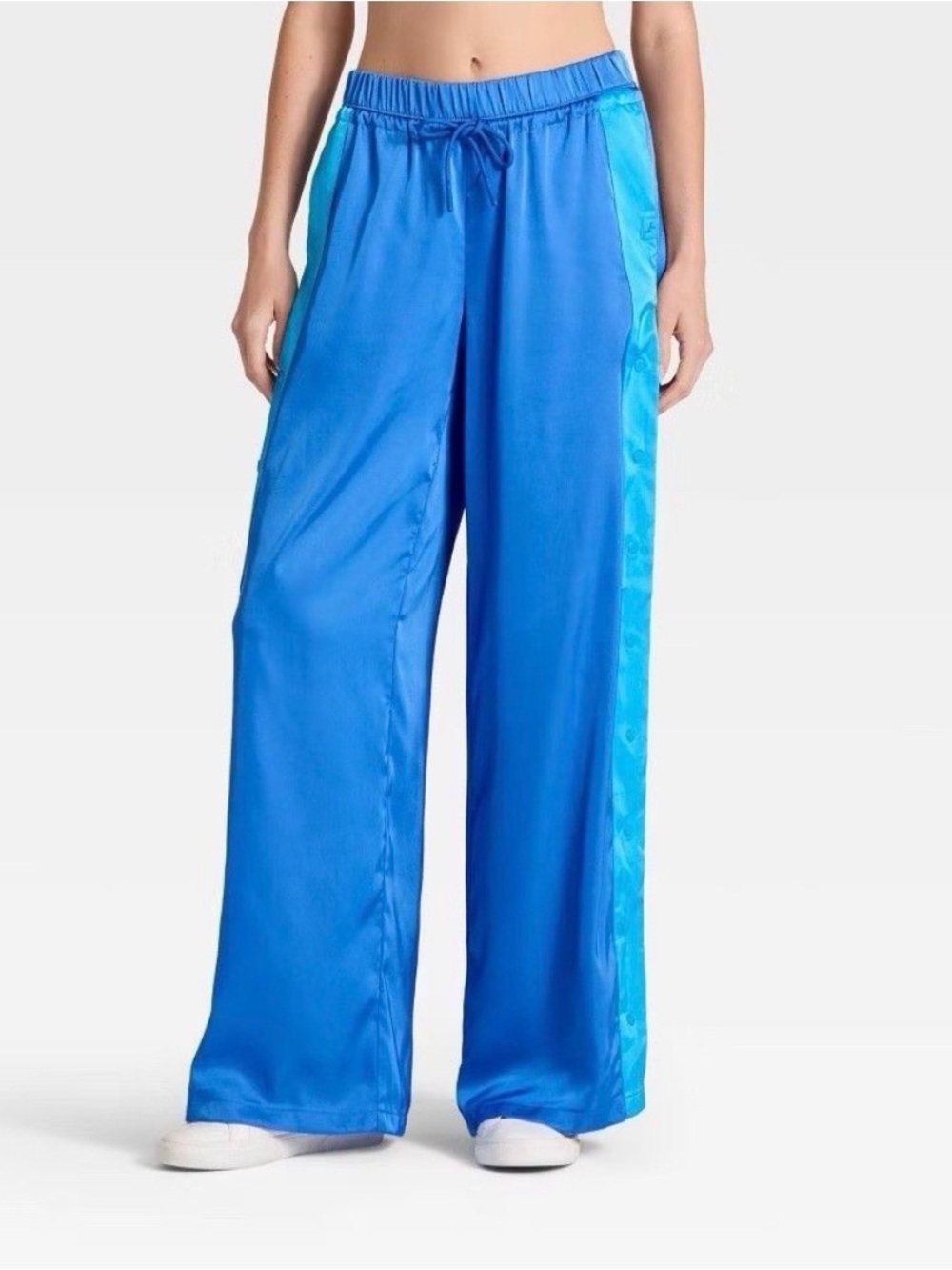 JoyLab Blue Straight-Leg Track Pants with Teal Side Stripe - Picture 2 of 3